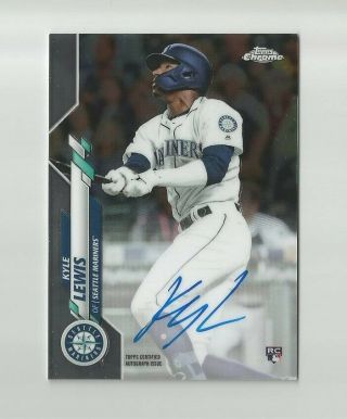 2020 Topps Chrome Rc Rookie Kyle Lewis On Card Auto Ra - Kl Seattle Mariners