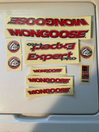 Mongoose Expert Pro Decals Sticker Kit Old Mid School Vintage Bmx Complete Kit