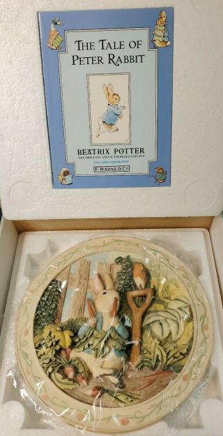 Beatrix Potter " Tale Of Peter Rabbit " 3d Plate & Book Iob Vtg
