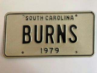 Vanity License Plate Burns Last Name Surname South Carolina Low $3.  99
