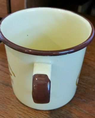Vintage Monterrey Western Ware Enamel Tin Coffee Cup - Hat/Rope 2