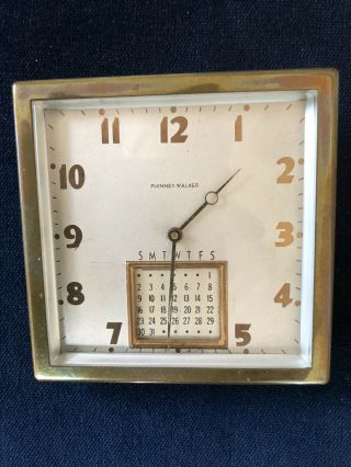 Unique Vintage Phinney Walker Brass Perpetual Calendar Desk Clock.  Doesn’t Run