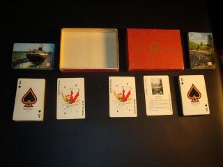 Circa 1950s Soo Line Double Deck Playing Cards W/box