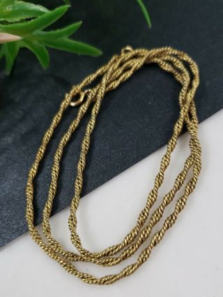 Estate Vintage 14k Gold Filled 2 Mm Rope Chain Necklace 18 " L 4.  5 G