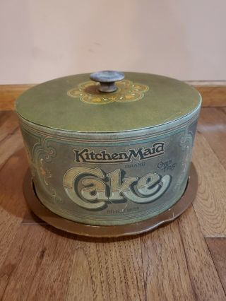 Ballonoff Vintage Kitchen Maid Cake Carrier - Green Tones - 2 Piece