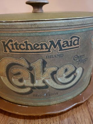 Ballonoff Vintage Kitchen Maid Cake Carrier - Green Tones - 2 piece 2