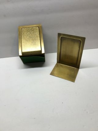 Vintage Roycroft Arts And Crafts Metal Brass Bookends Book Ends Pair Matching