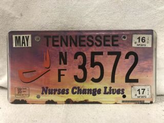2016 Tennessee License Plate (nurses Change Lives)