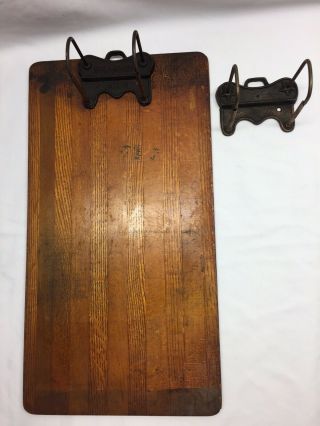 Vintage Shannon Arch Wooden File Holder Clipboard Clip Wood Star Bracket Receipt
