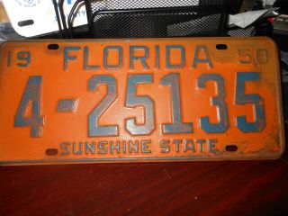 Florida 1950 License Plate,  Pinellas County