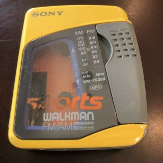 Sony Wm - Fs399 Sports Yellow Walkman Vintage Radio Cassette Player