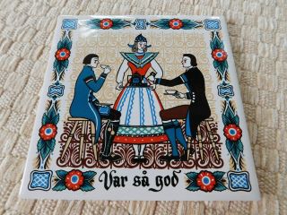 Vintage Berggren Shelton Trayner Help Yourself Tile Trivet Swedish 139