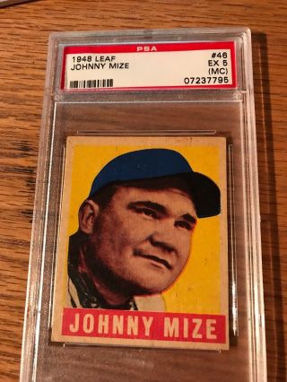 1948 Leaf 46 Johnny Mize Psa Ex 5 (mc)