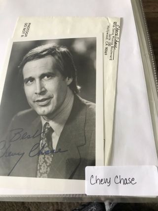 Chevy Chase Early & Vintage And Signed Autographed Photo B/w W/envel
