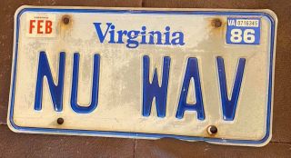 Virginia Vanity License Plate Wave