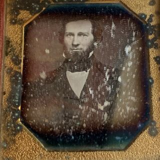 Antique 1/6th Plate Daguerreotype Handsome Victorian Gentleman Kindest Face
