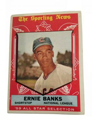 Vintage Mvp Cubs Ernie Banks Mlb Hof 1960 Baseball Card All Star Ungraded
