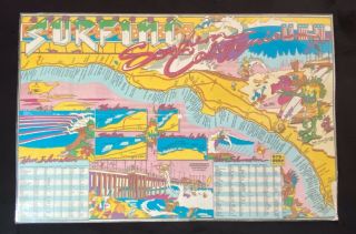 Vintage Poster Surfing Southern California Usa Laminated Sports Graphics Au