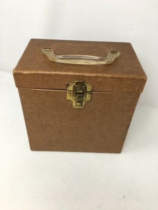 VTG PLATTER PAK NO.  700 - 45 rpm VINYL Record Holder Carrying/Storage Case Brown 3