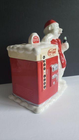 Vintage Coca Cola Polar Bear Vending Machine Cookie Jar Houston Harvest 3