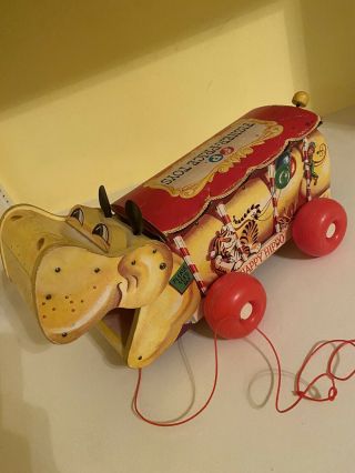 Vintage Fisher Price Wood Pull Toy “happy Hippo” 1962 151,  This Guy Is Huge