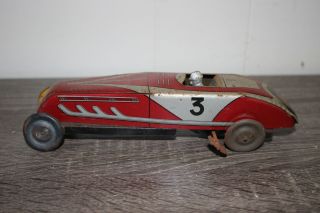 Antique France MEMO OPEN WHEEL RACER Tin Wind Up Toy 3