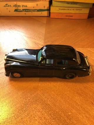 Vintage Black Rolls Royce Toy Friction Tin Car