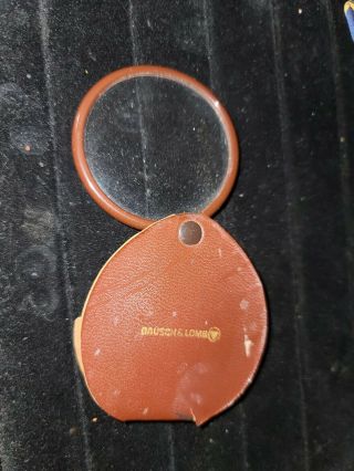 Vintage Bausch & Lomb Folding Pocket Magnifying Glass 2 1/4 " Diameter,