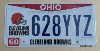Cleveland Browns Ohio License Plate; 628 Yyz ; Nfl Football