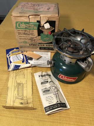 Vintage Coleman 502 - 700 Sportster Single Burner Stove Dated 1964 W/box & Papers