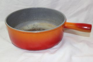Vintage Le Creuset 22 Made In Belgium Orange Cast Iron Enamel Sauce Pot