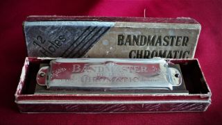 Vintage German The Bandmaster De Lux Chromatic Full Octaves Slide Harmonica