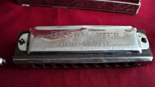 Vintage German The Bandmaster De Lux Chromatic Full Octaves Slide Harmonica 3
