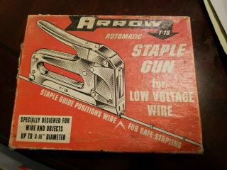 Vintage Arrow T - 18 Staple Tacker Wiring 3/16 " Hand Gun