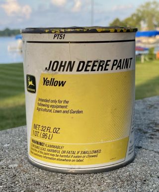 Vintage John Deere Yellow Paint Quart Can