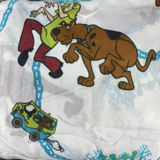 Vintage 90s Scooby Doo Twin Bed Sheet Flat Fitted Dan River Usa Shaggy Mystery