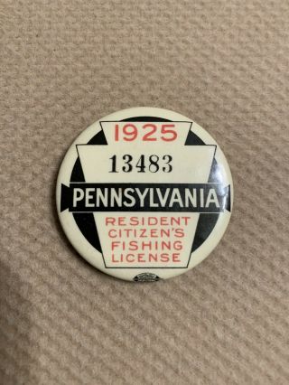 1925 Pa Pennsylvania Fishing License