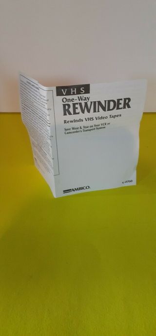 Vintage Ambico VHS videotape Rewinder,  Model V - 0760 3
