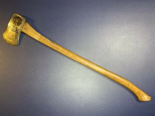 Vtg PLUMB Champion Single Bit Axe Head & Handle Lumber Tool 34” 4lb 5oz Antique 2