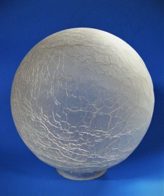 Vintage 8 " Deco Frankart / Nuart Crackle Glass Shade / Globe For Nude Lamps