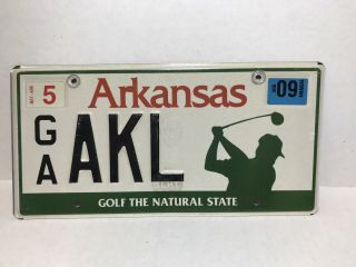 Arkansas Golf The Natural State License Plate Golfing Ga Akl 2009