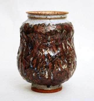 Vintage Studio Pottery Ceramic Vase Mark Zamantakis Mcm Brutalist Earthgender