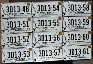 12 1996/97 Montana Yellowstone County (3 - Billings) Dealer Plates