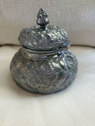 Antique Inkwell Simpson Hall Miller & Co Quadruple Silverplate Repousse 1890 