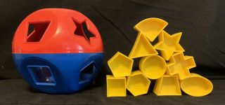 Vintage Tupperware Shape - O - Ball Toy Includes All 10 Shapes Complete