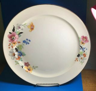 Set Of 11 Vintage Paden City Pottery 10 " Dinner Plates Wild Flowers Floral Gold