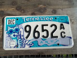 Obsolete 2001 Tennessee Arts License Plate 9652 Ac