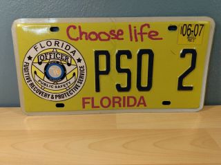Florida License Plate Tag Choose Life Officer Fugitive Recovery Pso 2