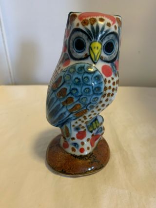 Mexican Folk Art Vintage Tonala Owl Figure