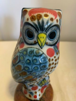 Mexican Folk Art Vintage Tonala Owl Figure 3
